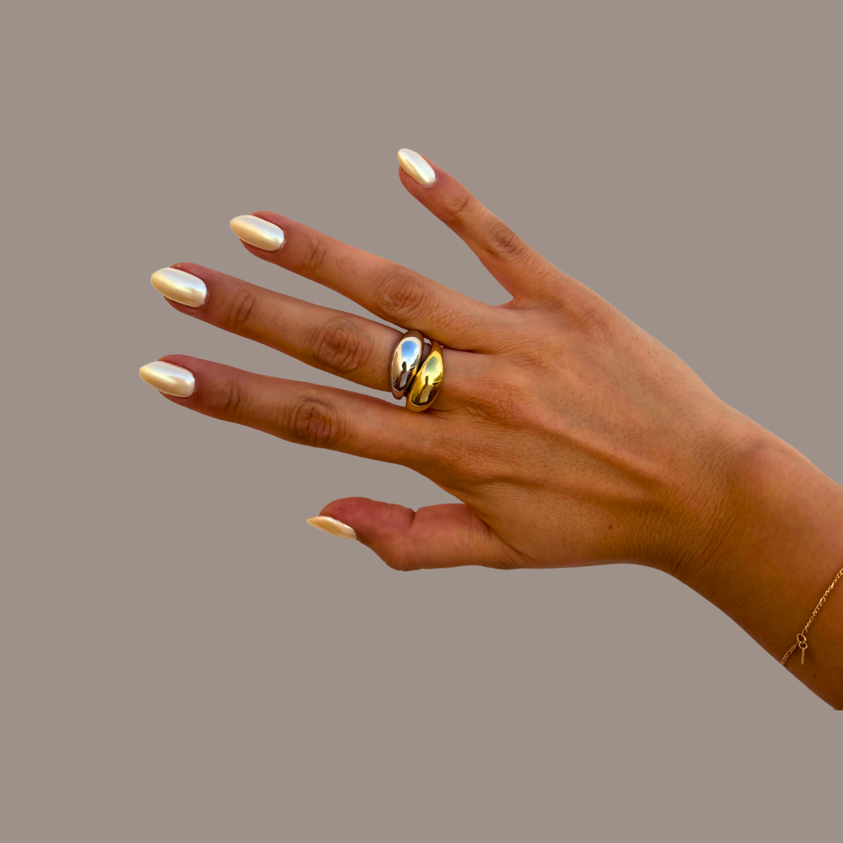 11:11 Duo Thick Ring Set – Dual-Tone Elegance – once11-store